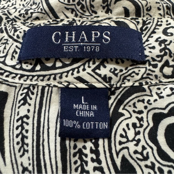 CHAPS Women’s Black and White Paisley Button-Up Shirt - Picture 4 of 4